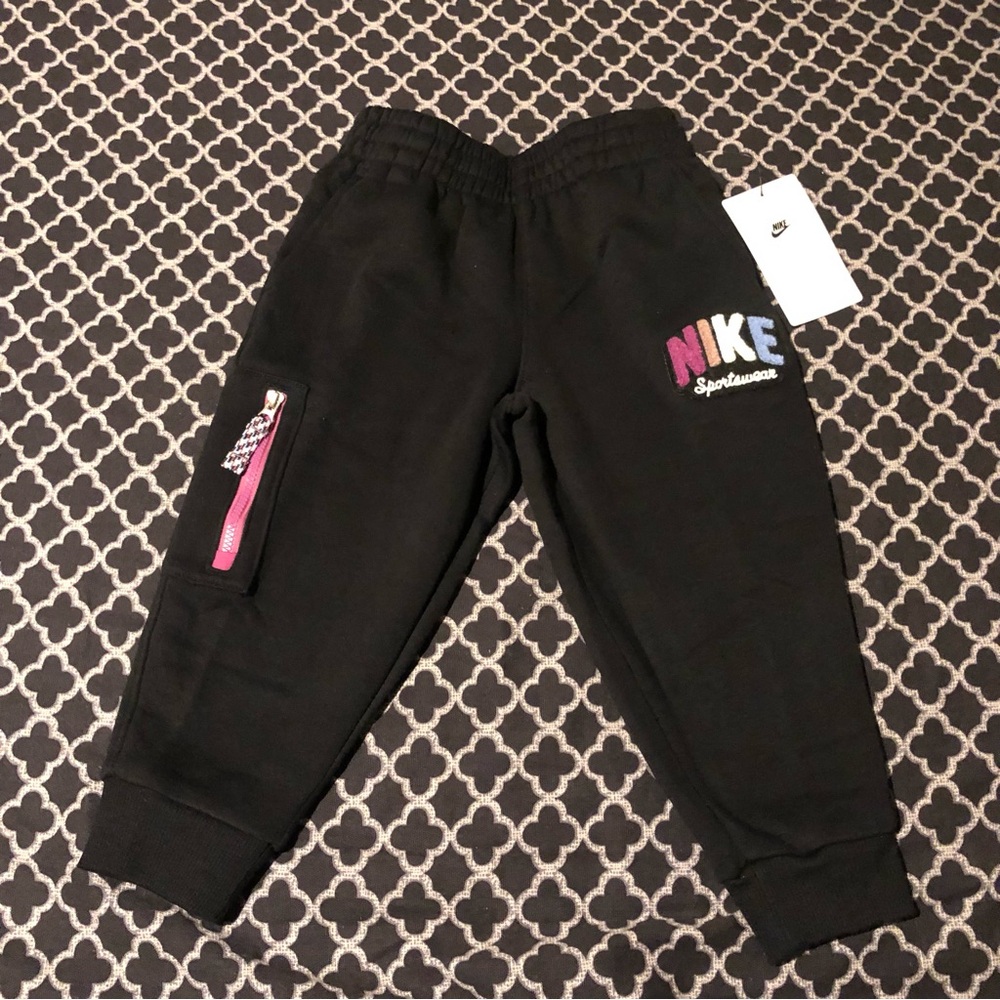 Nike Sportswear Toddler Boys Black Sweatpants 3D Logo Sz 3T X18
